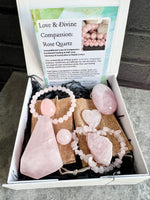 Love & Divine Compassion: Rose Quartz Gemstone Gift Set | Healing Gemstones Crystals