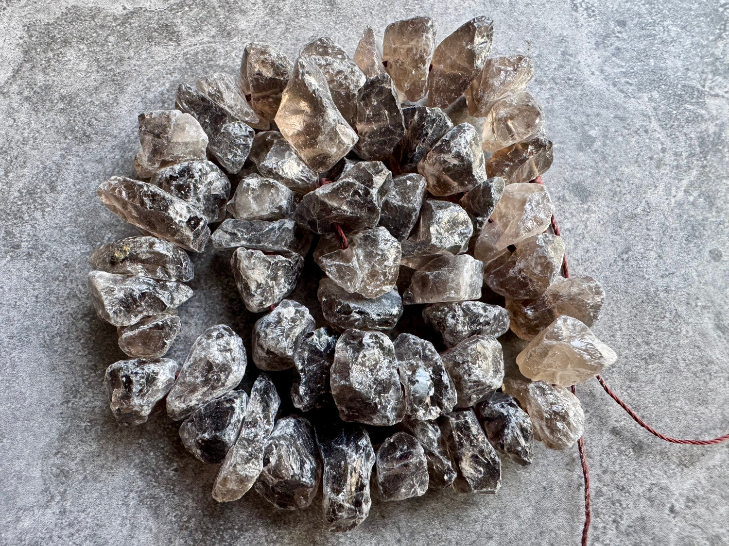 Smoky Quartz | Rough Raw Stone Beads | 10-15mm