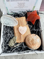 Rooted Radiance: Carnelian, Orange Moonstone, Pyrite, Rose Quartz, Agate | Gemstone Gift Set | Healing Gemstones Crystals