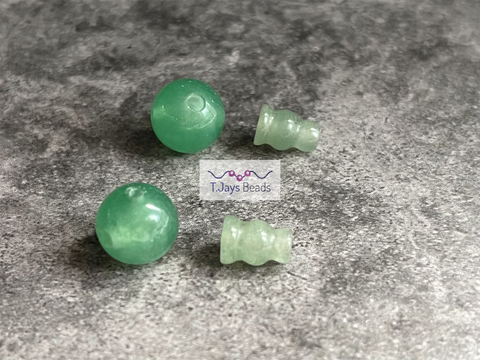 8mm Green Aventurine Guru Beads