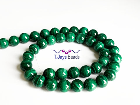 10mm Malachite round beads