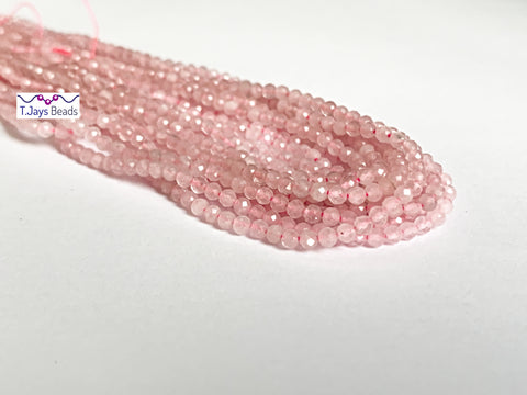 2mm Faceted Rose Quartz Beads