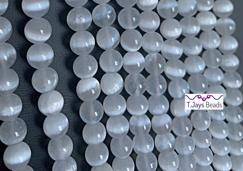 6mm Selenite Round Beads