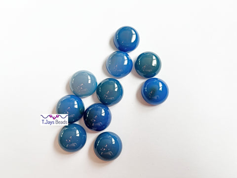Blue Agate Round/Coin Cabochon (16mm)