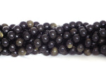 Golden rainbow obsidian round beads - 10mm