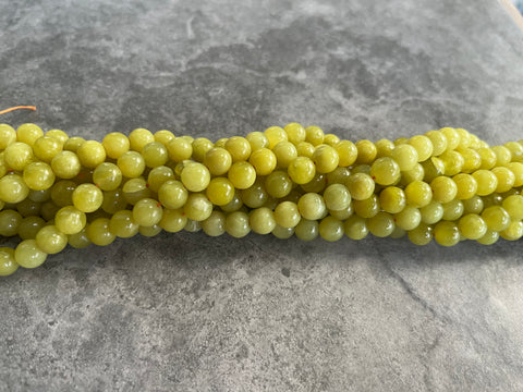 6mm Oliven Jade Round Beads