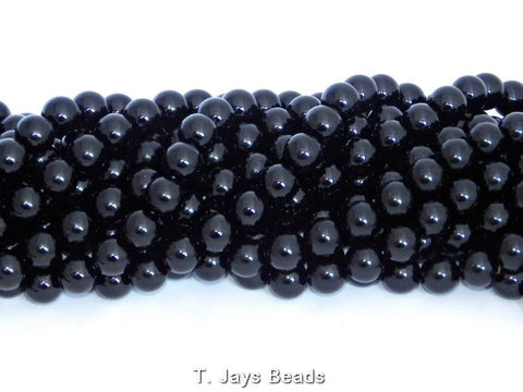 Black onyx round beads - 10mm