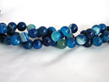 Blue Striped Agate Beads - 10mm