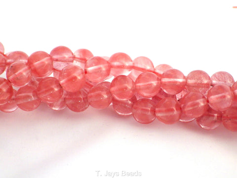 Cherry quartz round beads