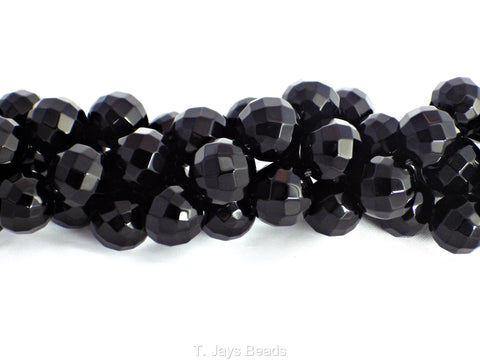 Faceted Black Onyx Beads - 12mm