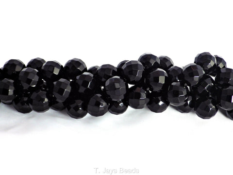 Faceted Black Onyx Beads - 8mm