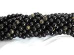 8mm Golden Rainbow Obsidian Round Beads