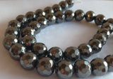Faceted Hematite Beads - 128 Facets - 10mm