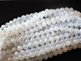 6.5-7mm White Moonstone Round Beads - A Grade