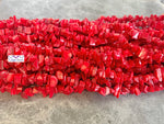 Red Bamboo Coral | Chip Beads | 5-8mm | 32" String