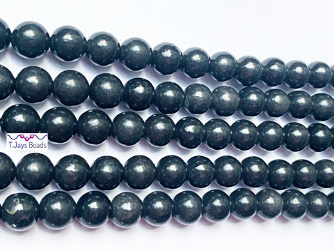 8mm Shungite Round Beads (Stabilised)