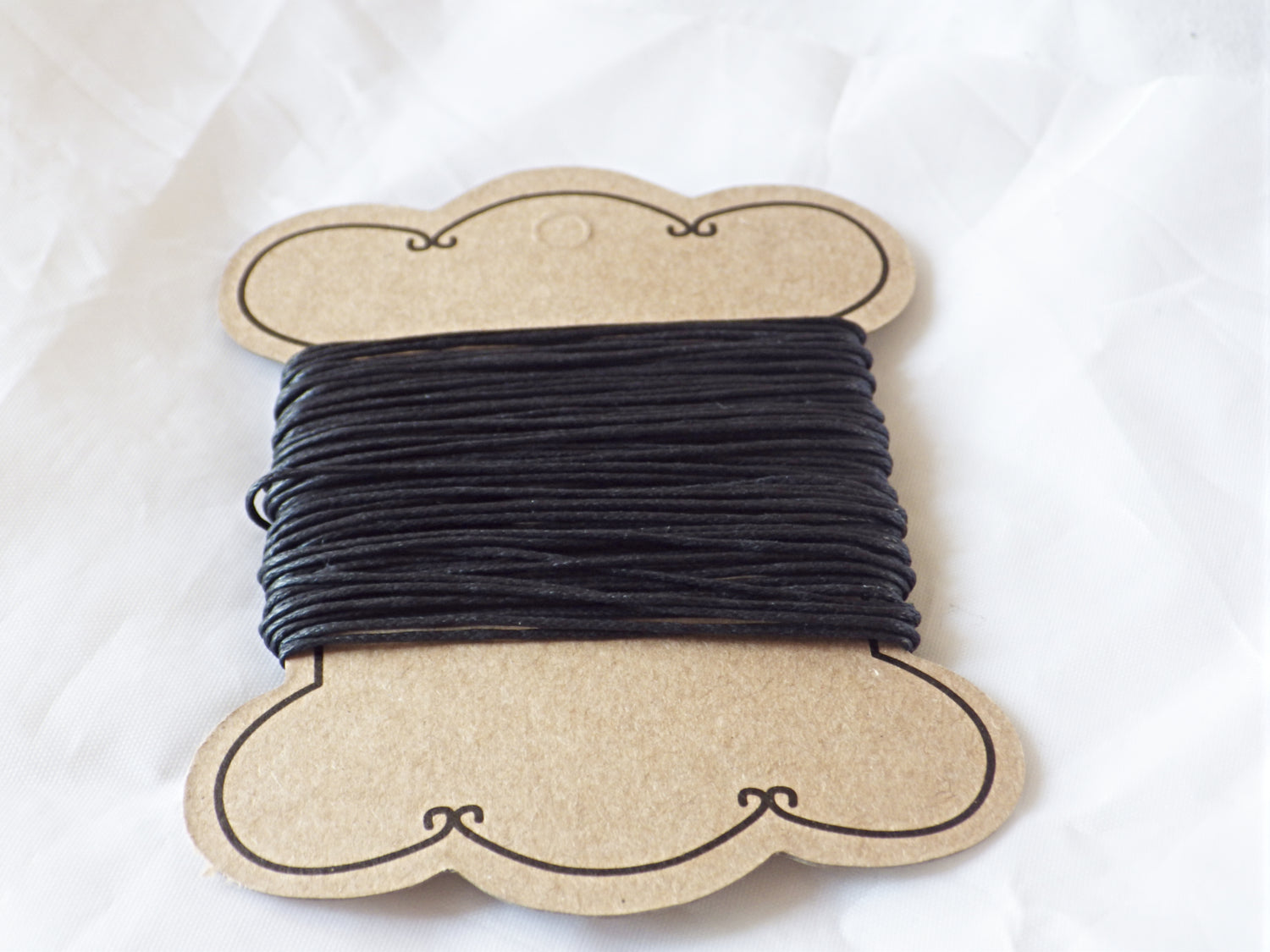 Black Waxed Cotton Cord 1mm (10 metres)