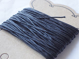 Black Waxed Cotton Cord 0.7mm (10 metres)
