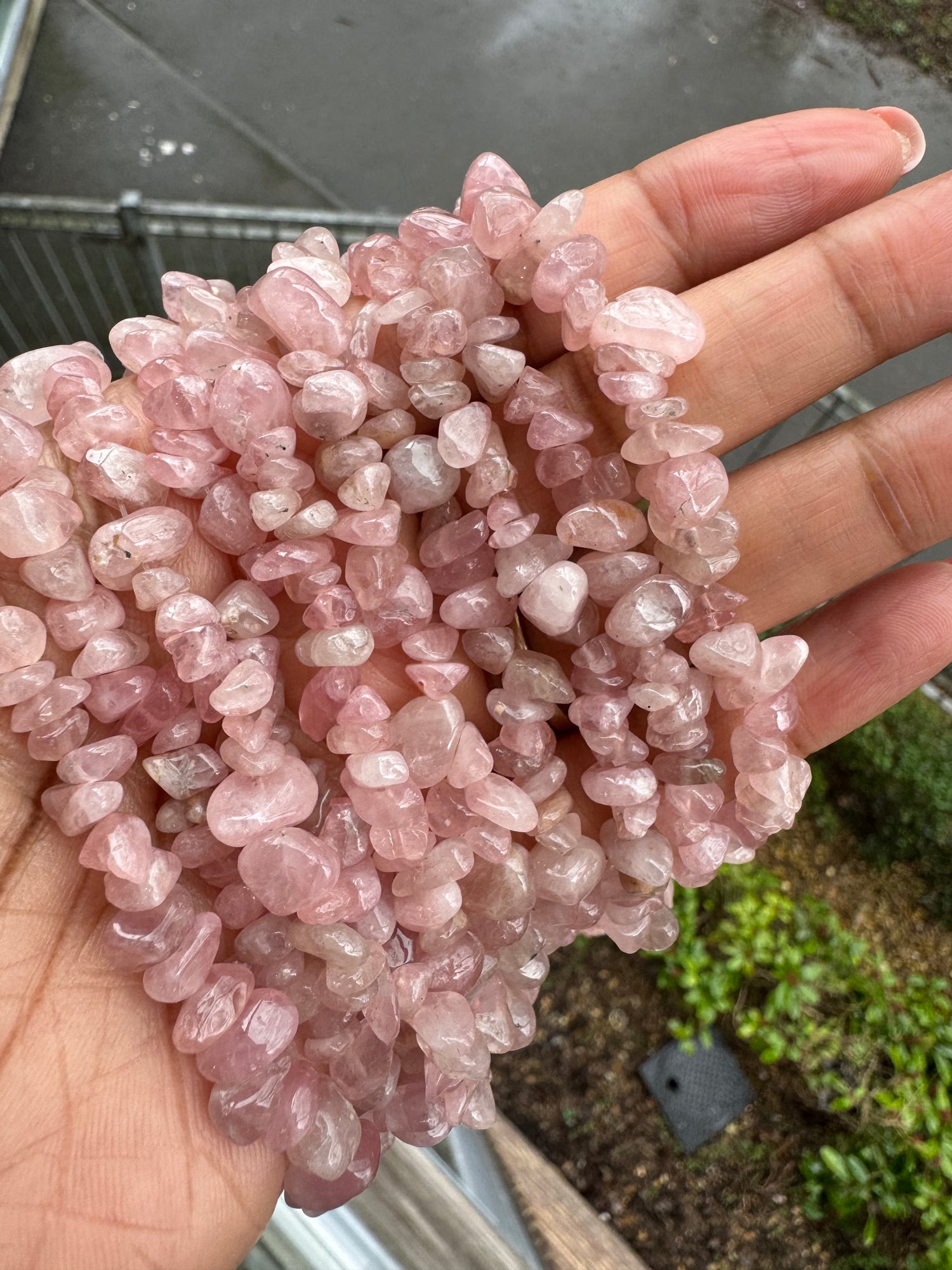 Madagascar Rose Quartz | Chip Beads | 5-8mm | 32" string