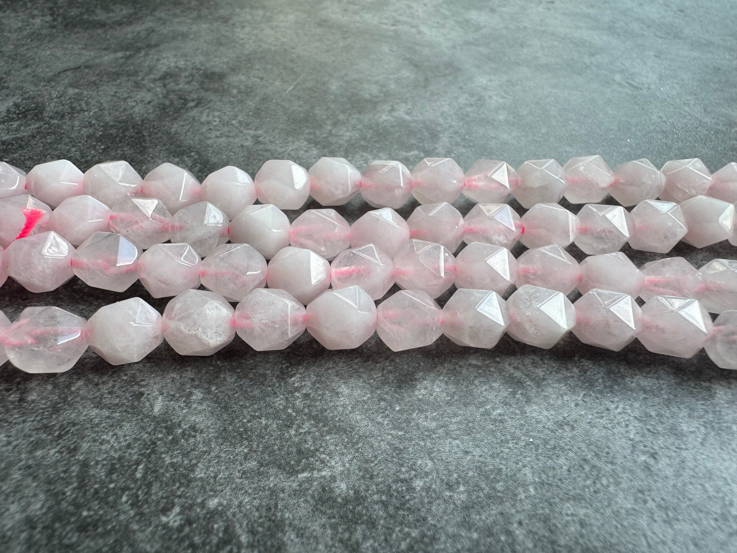 Rose Quartz | Faceted Round Beads | 8mm | B Grade