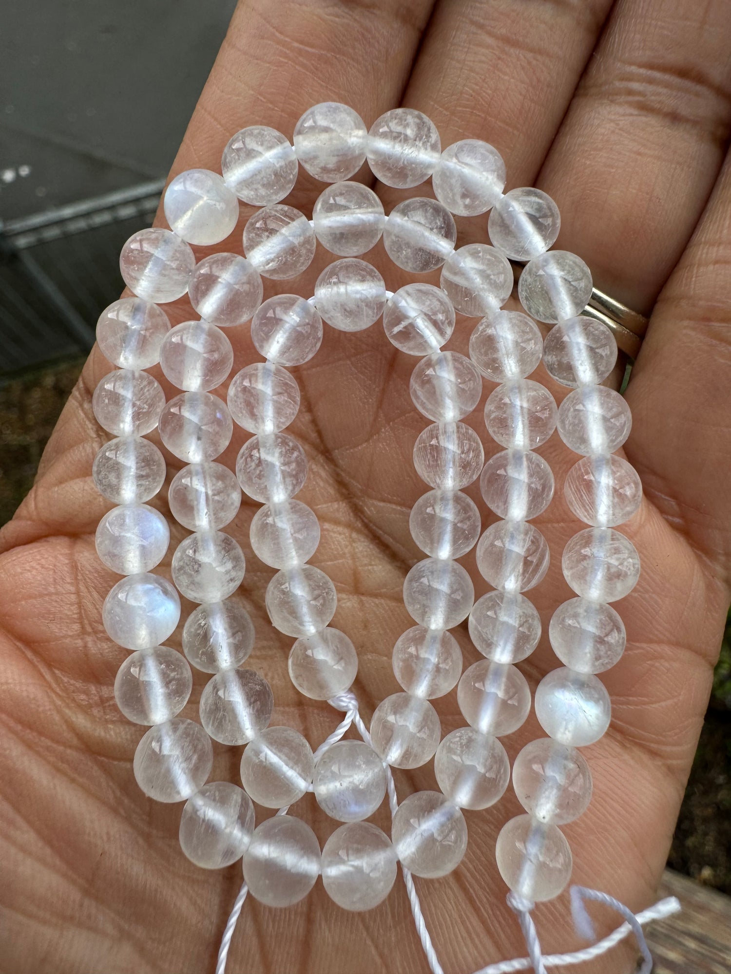 Moonstone (White) | Round Beads | 6mm | A Grade