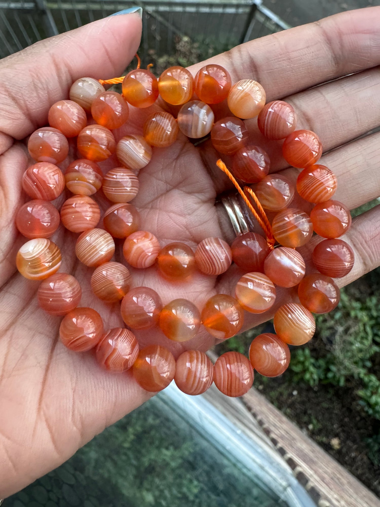 Orange Botswana Agate | Round Beads | 8mm