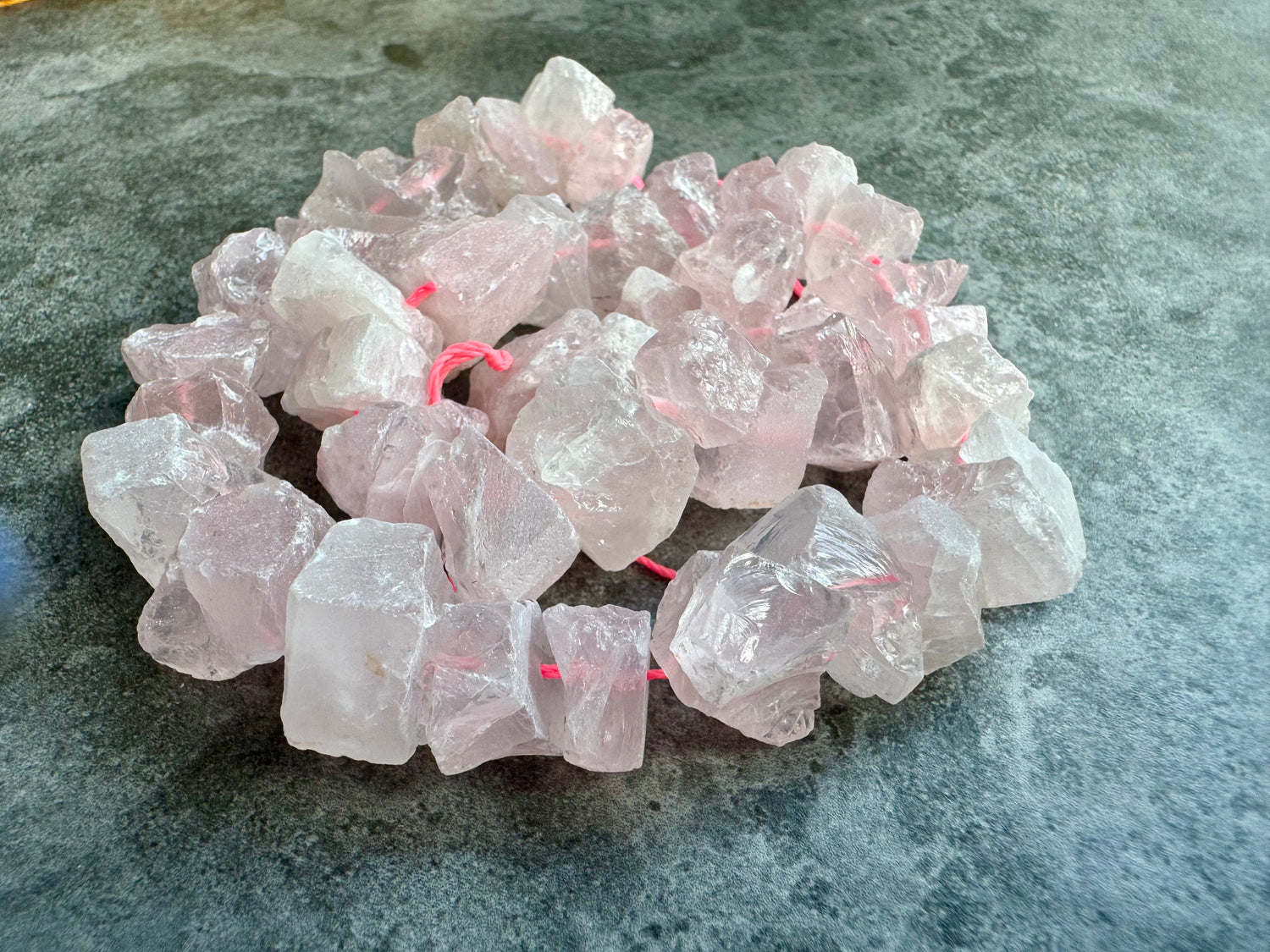 Rose Quartz  | Rough Raw Stone Beads | 10-15mm