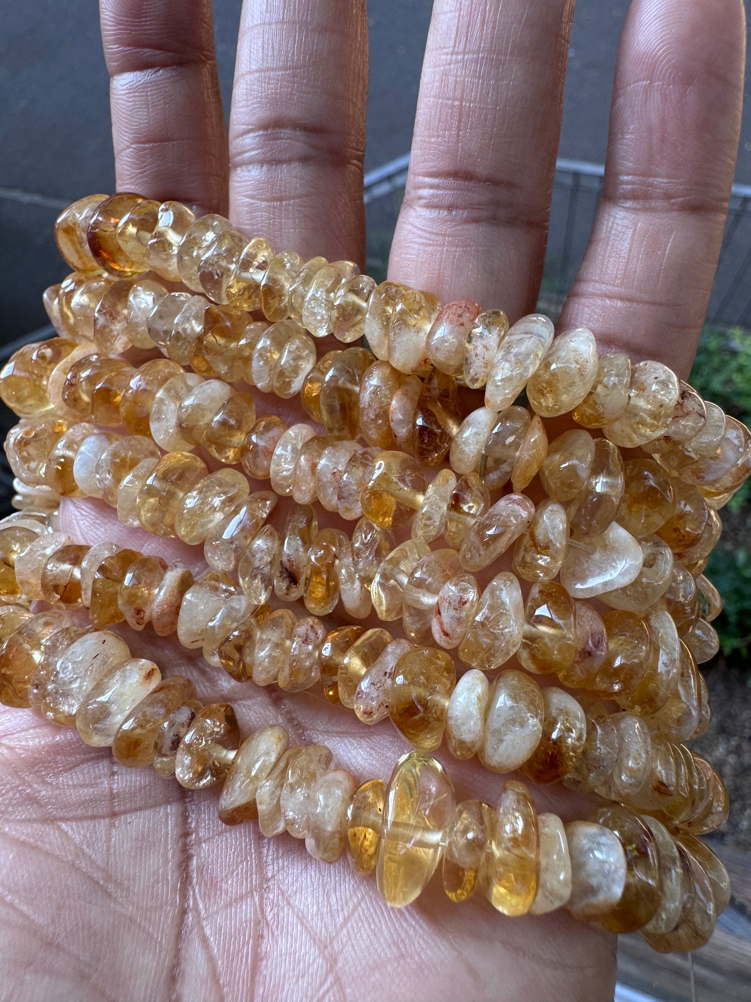 Citrine (heated amethyst)| Chip Beads | 6-12mm | 15" String