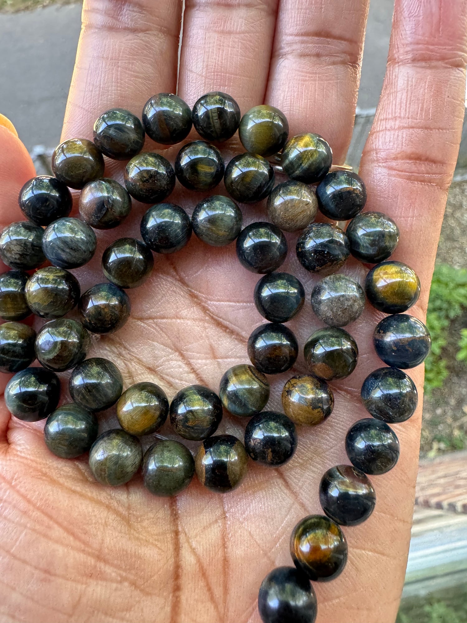 Tiger Eye (Dyed Blue) | Round Beads | 8mm | A Grade