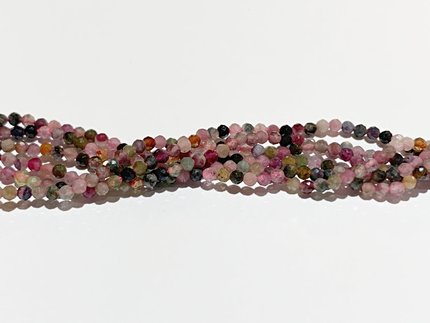 Mixed Colour Natural Tourmaline | Faceted Round Beads | 4mm