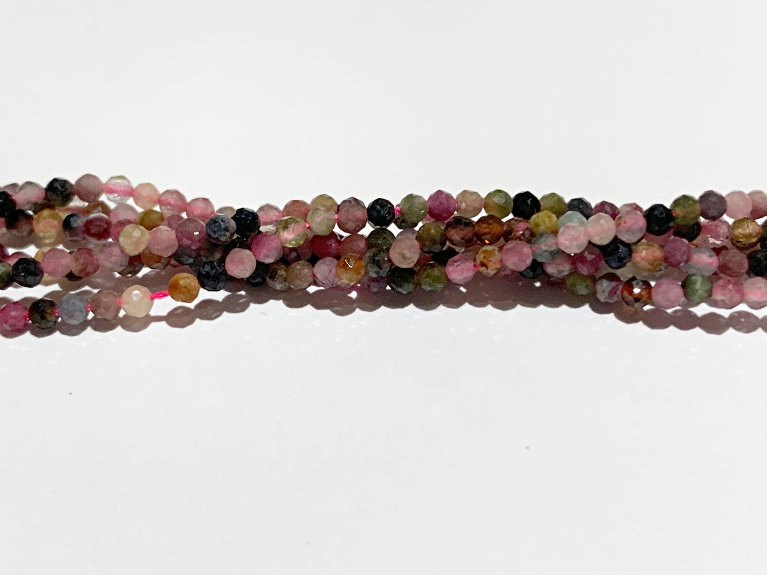 Mixed Colour Natural Tourmaline | Faceted Round Beads | 4mm