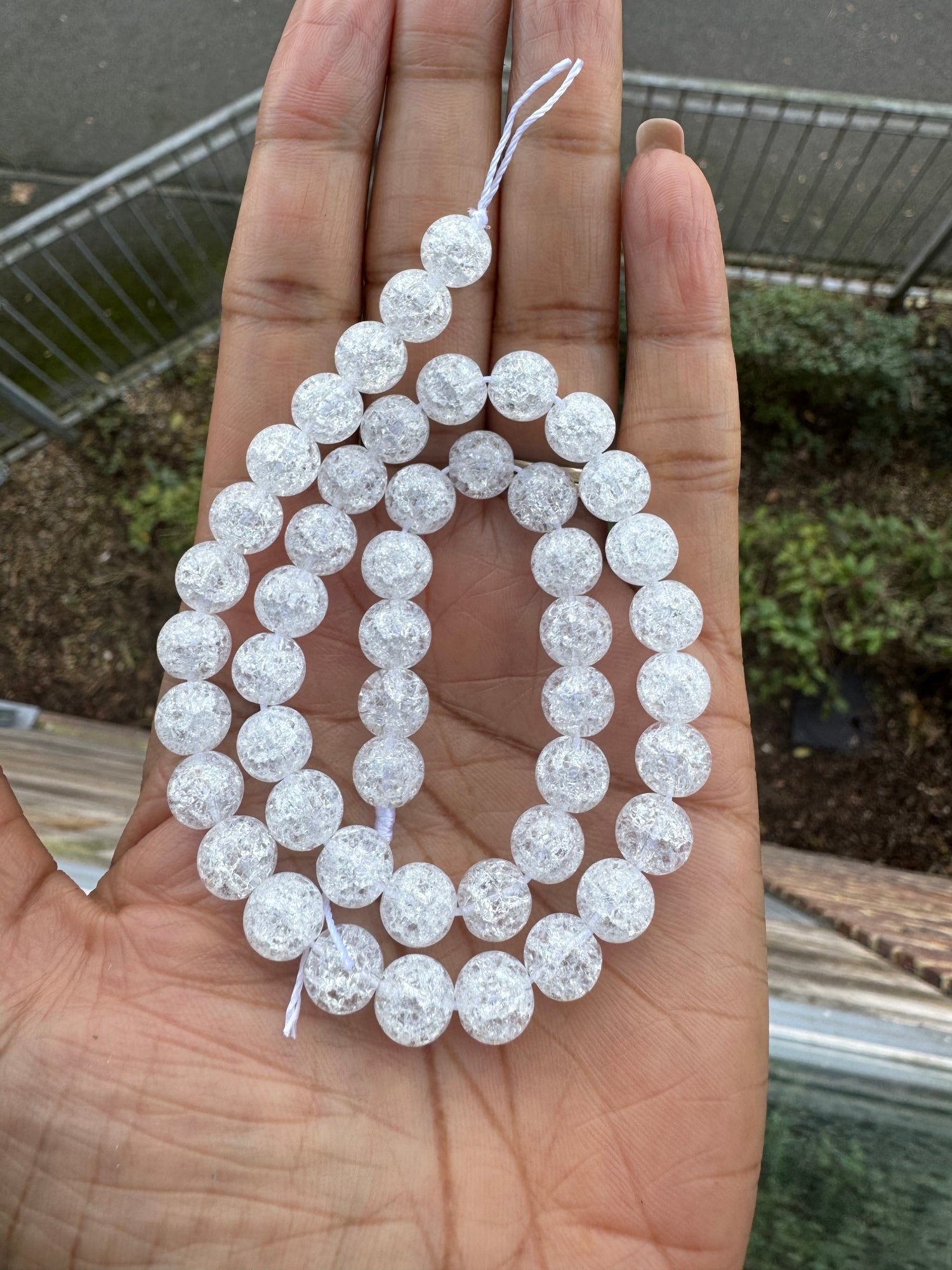 Crystal Quartz (Cracked) | Round Beads | 8mm | A Grade