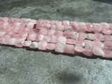 Rose Quartz Faceted Flat Square Beads 10x10x5mm