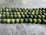 8mm Olive Jade Round Beads
