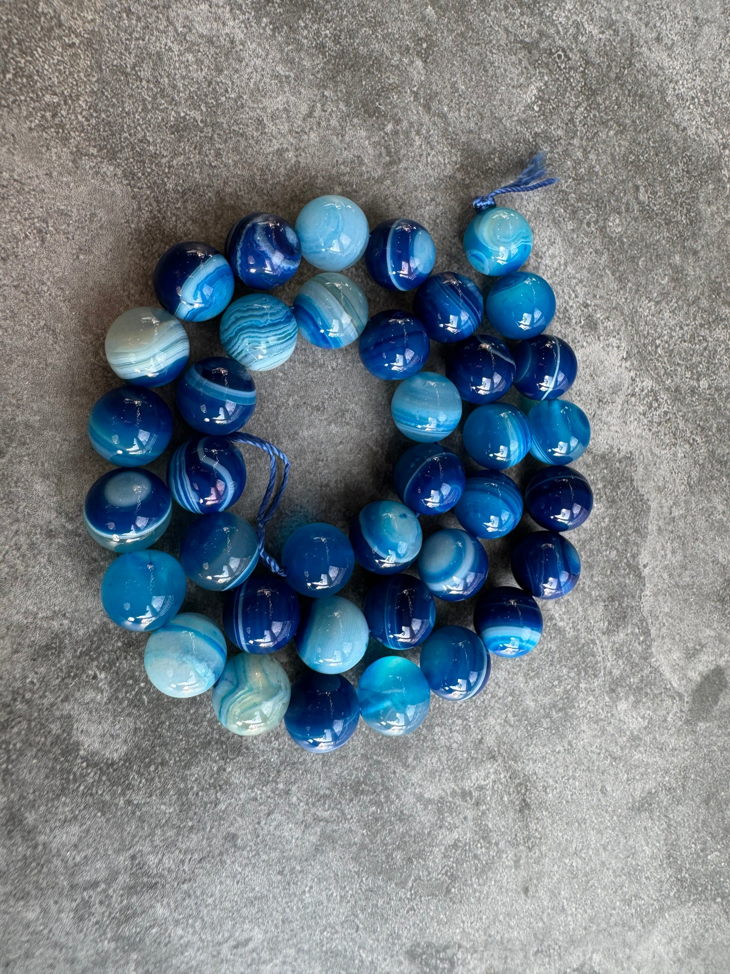 Blue Striped Agate | Round Beads | 10mm