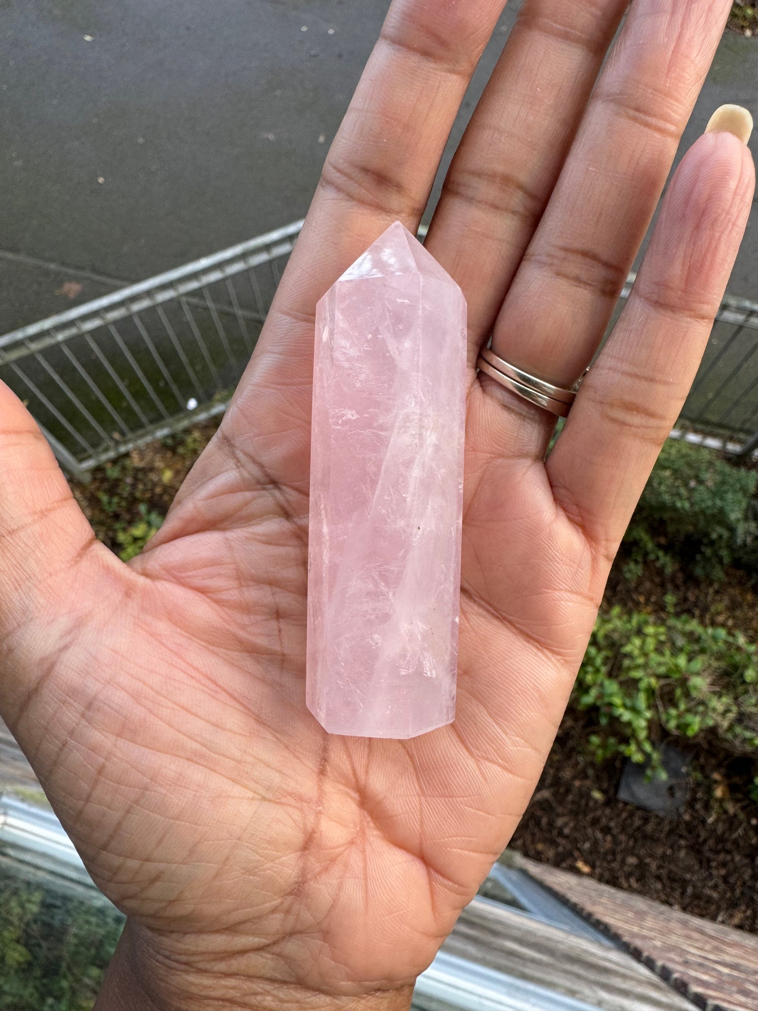 Natural Rose Quartz | 6 Side Tower Point