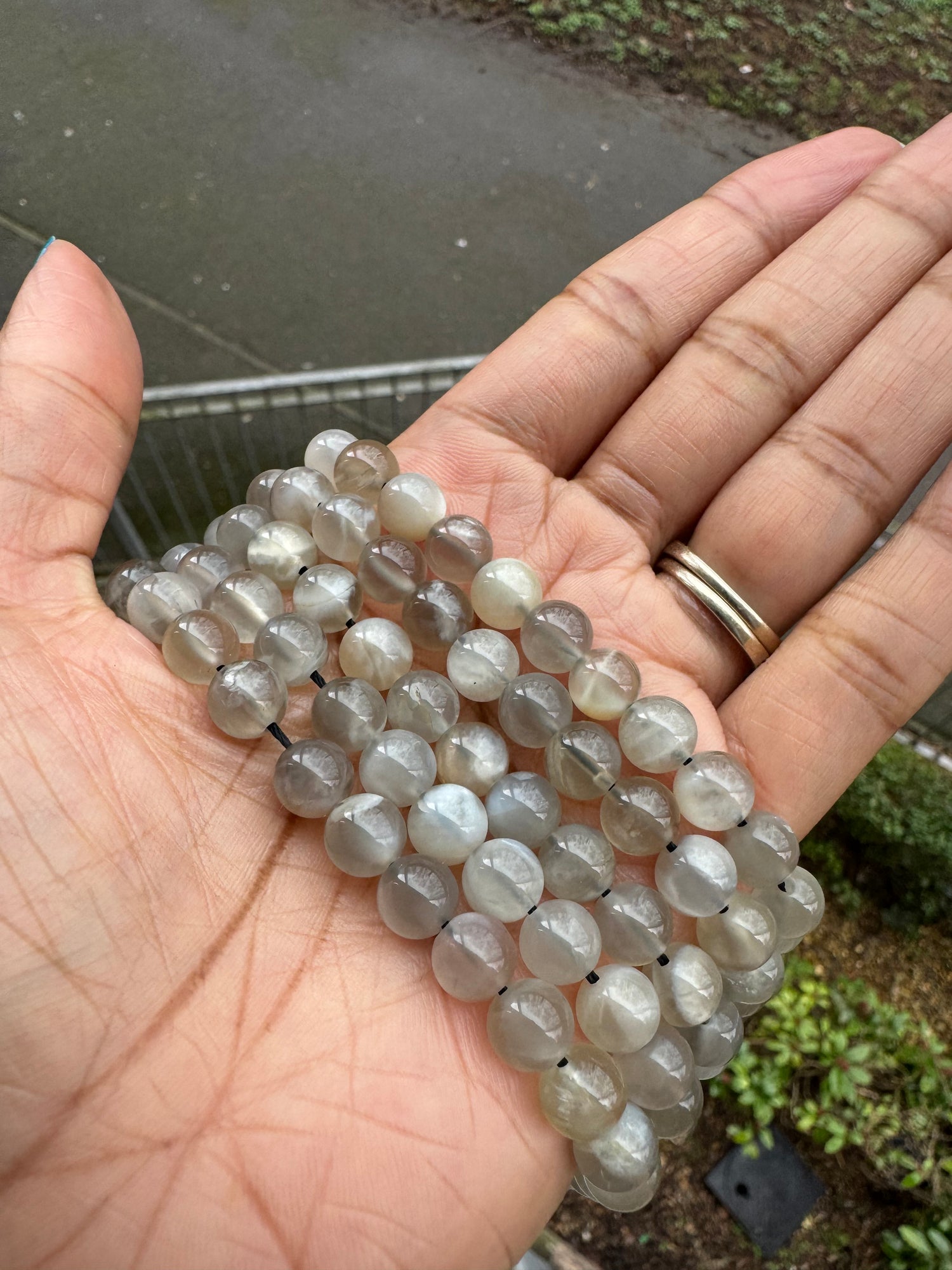 Moonstone (Grey) | Round Beads | 8mm | A Grade