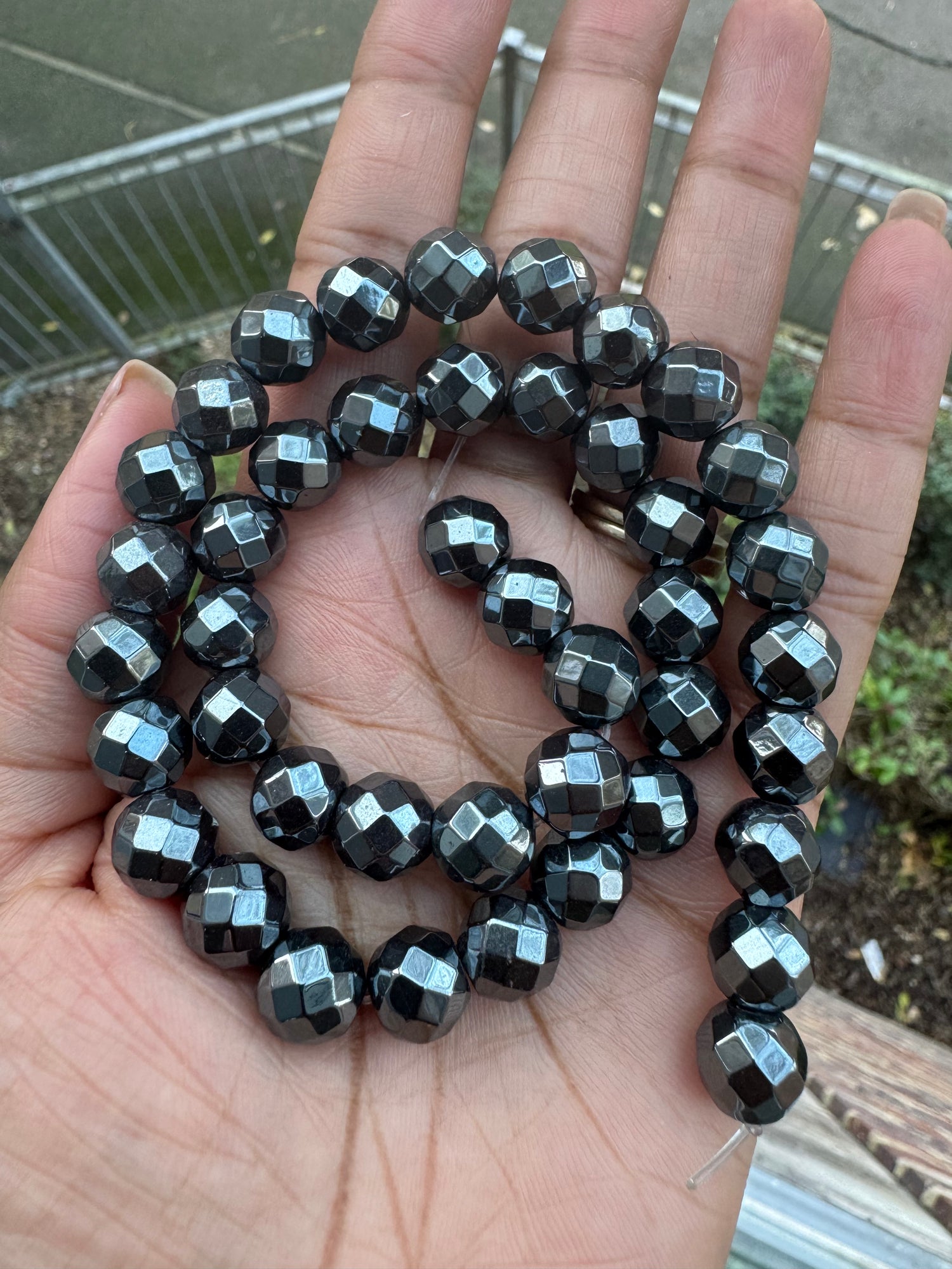 Hematite | Faceted Round Beads | 10mm | 64 Facets