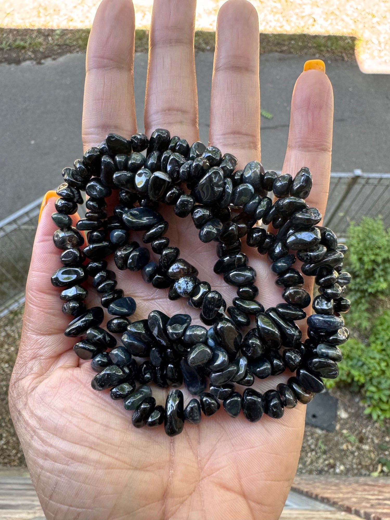 Black Onyx | Chip Beads | 5-8mm | 32" String