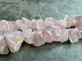 Rose Quartz  | Rough Raw Stone Beads | 10-15mm