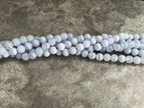 8mm Blue Lace Agate Round Beads
