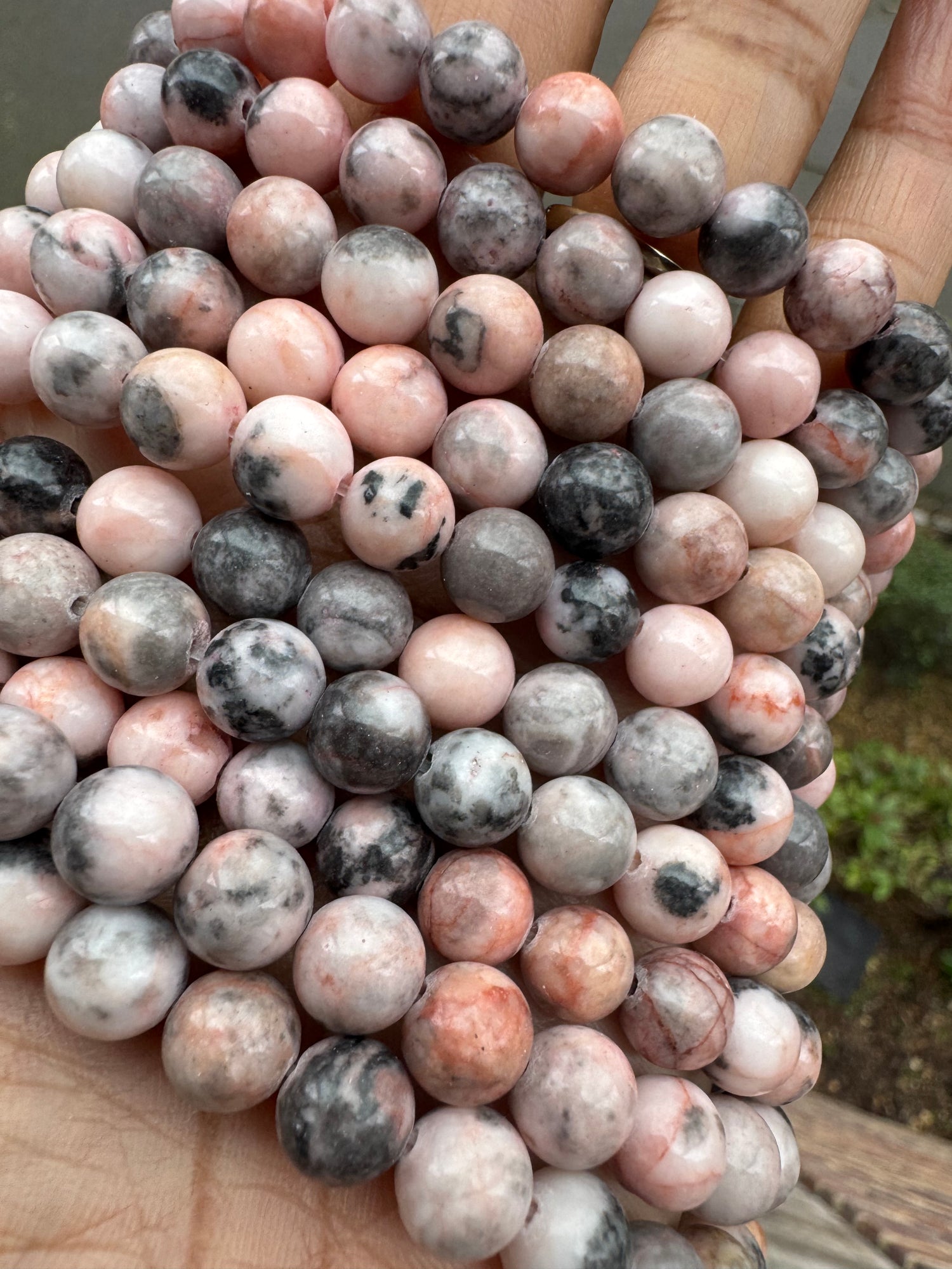 Pink Zebra Jasper | Round Beads | 8mm