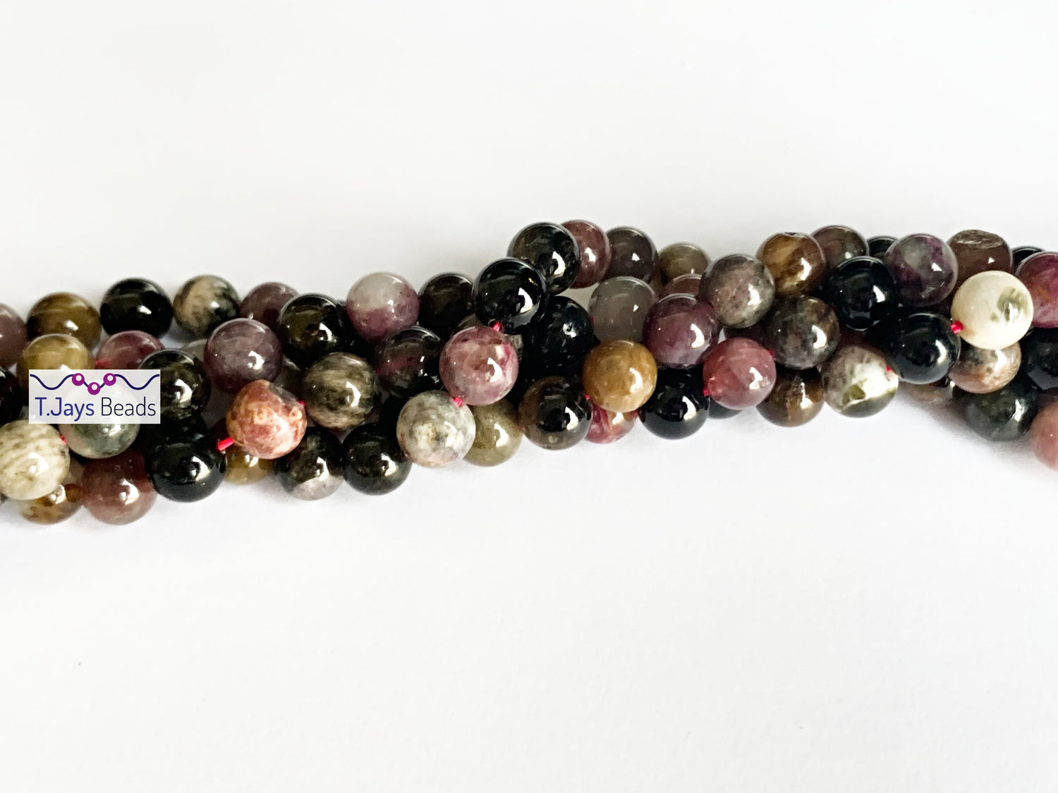 Mixed Colour Tourmaline | Round Beads | 4mm | B Grade