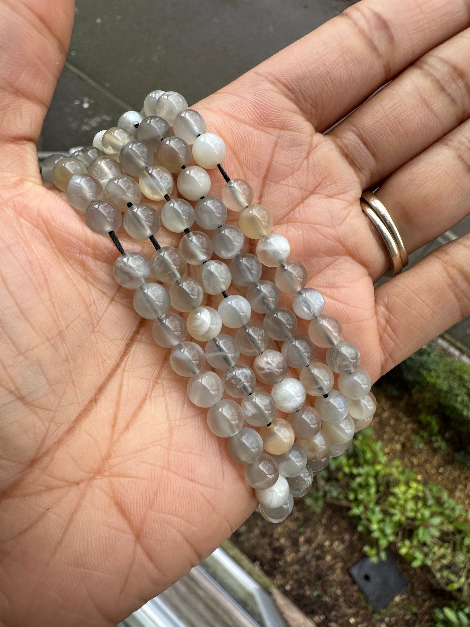 Moonstone (Grey) | Round Beads | 6mm | A Grade