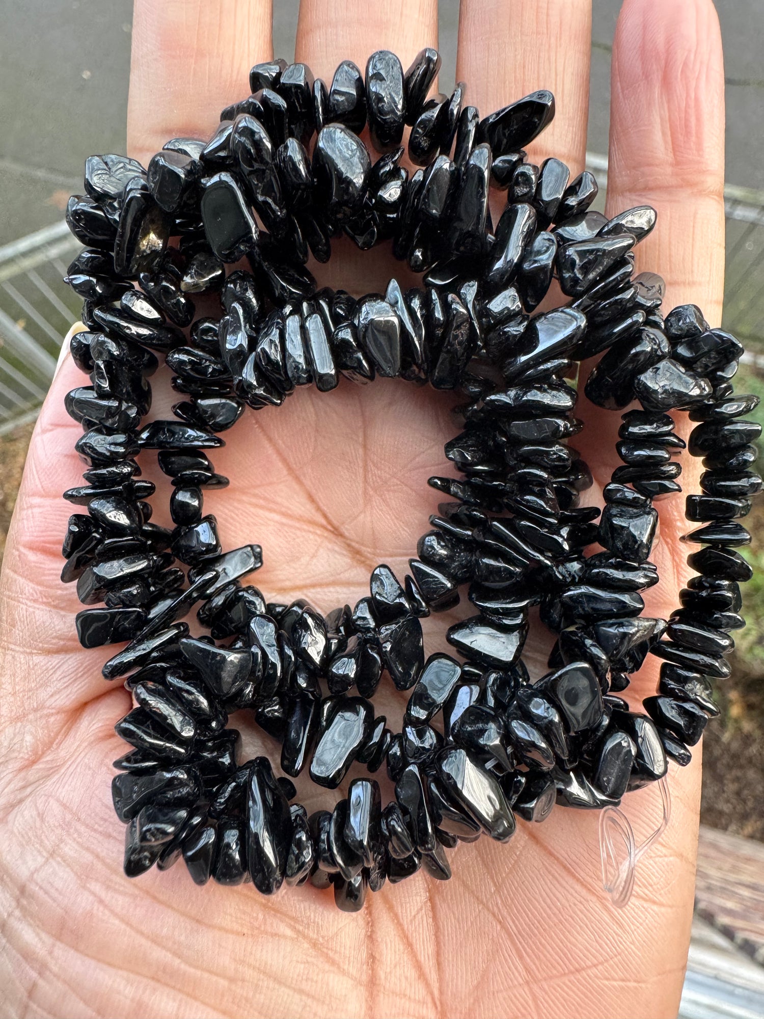 Black Tourmaline | Chip Beads | 5-8mm | 32" String