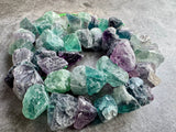 Rainbow Fluorite  | Rough Raw Stone Beads | 10-15mm