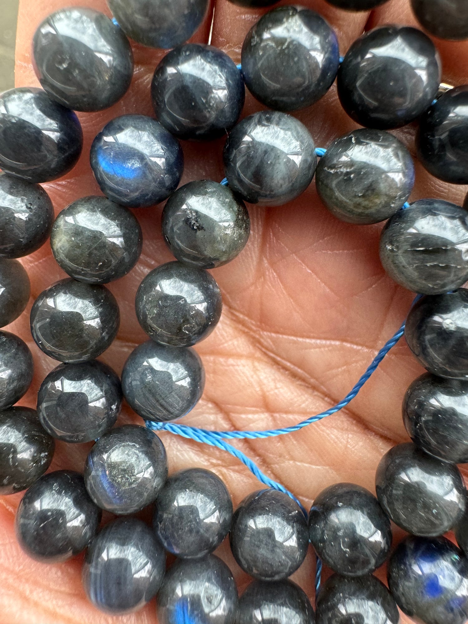 Labradorite | Black | Round Beads | 8mm | AA Grade