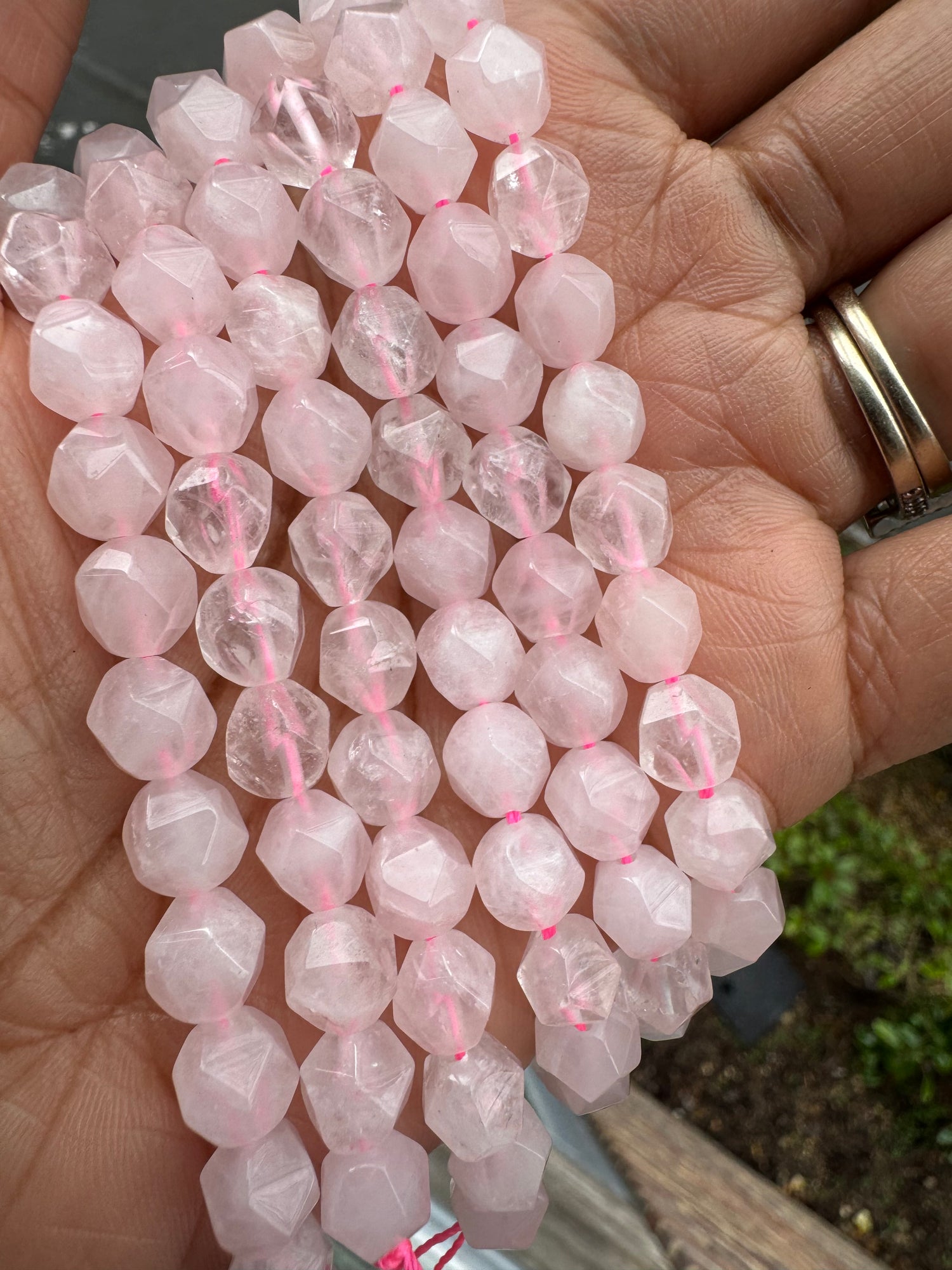 Rose Quartz | Faceted Round Beads | 8mm | B Grade