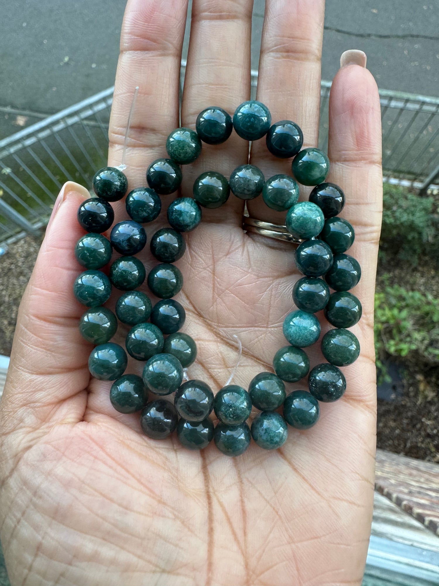 Moss Agate | Round Beads | 8mm