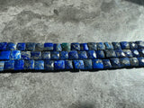 Lapis Lazuli Faceted Flat Square Beads 10x10x5mm